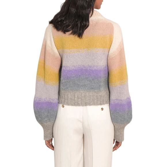 Eleven Six Joy Alpaca Blend Ombre Stripe Crewneck Long Sleeve Sweater Size Small - Picture 2 of 6